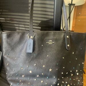 Coach star studded Leather handbag tote
